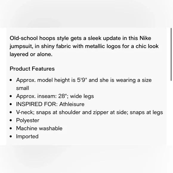 NIKE Women's Sportswear Glam Dunk Jumpsuit - Picture 6 of 6